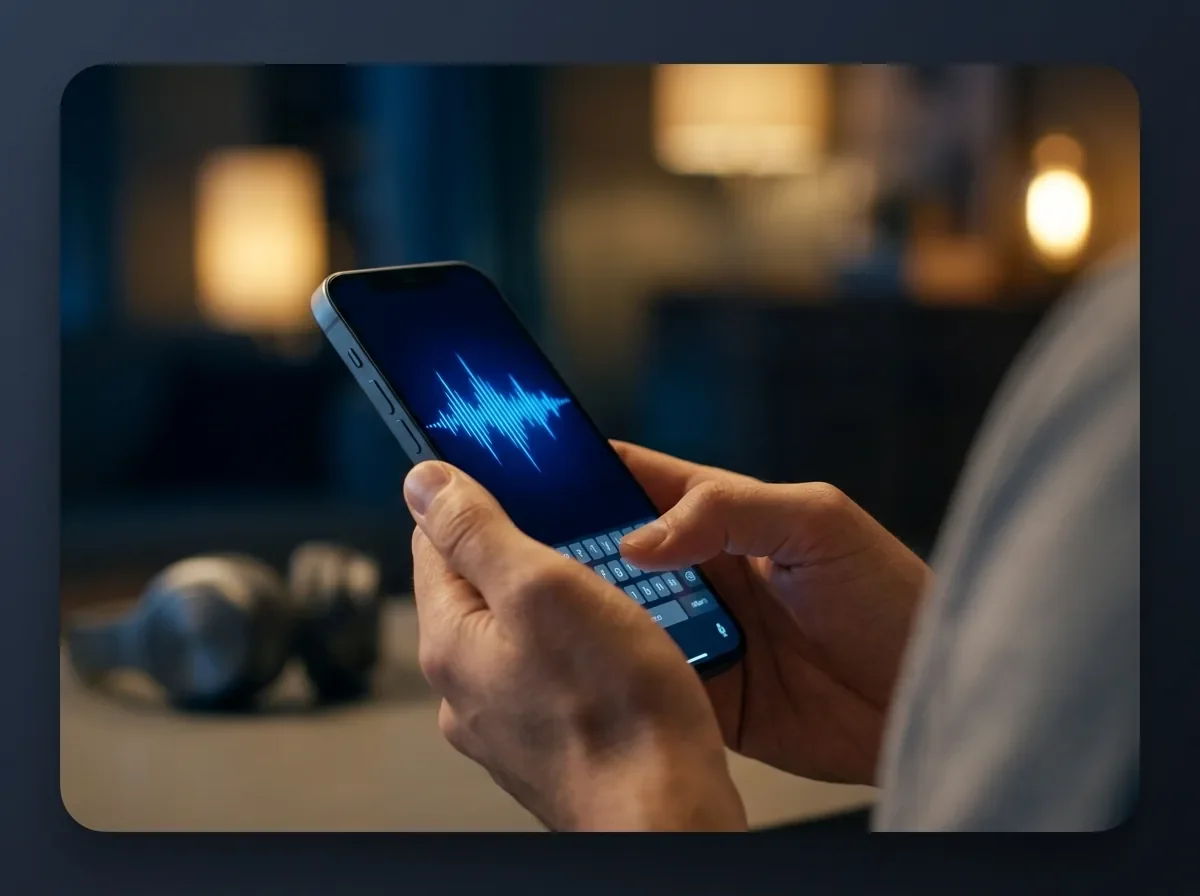 Typing a prompt into the AI music app