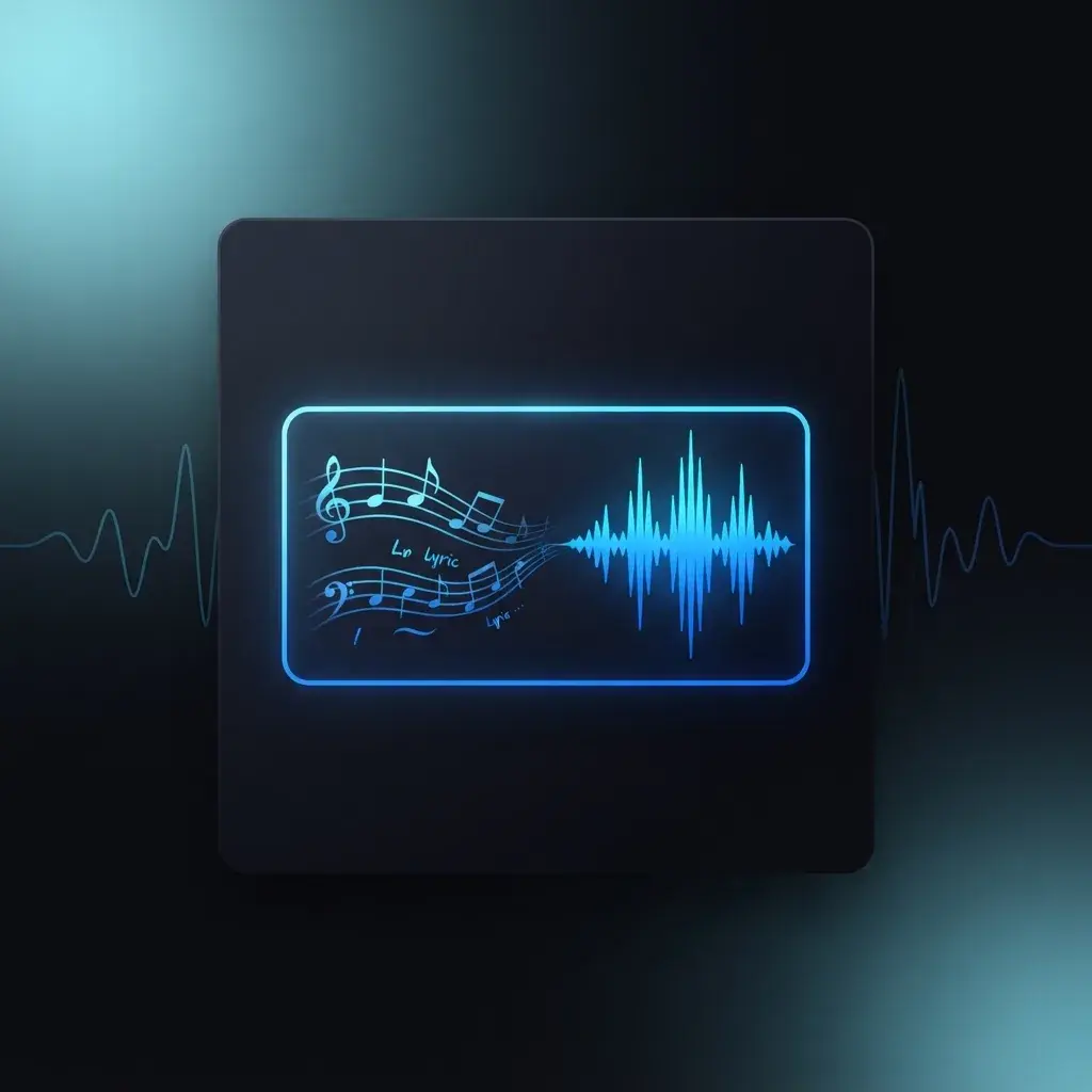 Person turning written lyrics into music on a laptop